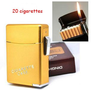 ISQUEIRO DE METAL PORTA  CIGARRO (20 cigarros)