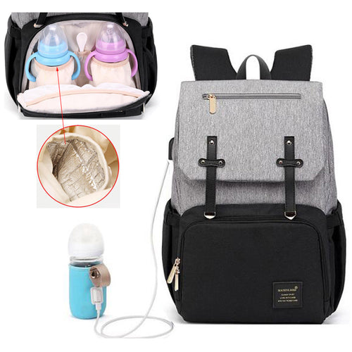 KIT 4 EM 1- MOCHILA+USB+AQUECEDOR DE MAMADEIRA+GANCHO DE PENDURAR BOLSA